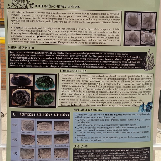 Termoquímica de la cristalización (cartel explicativo)