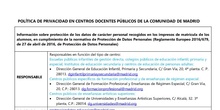 política de privacidad matriculación