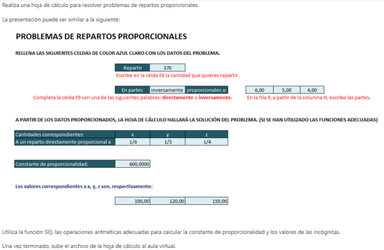 TAREA 2º ESO - PROPORCIONALIDAD