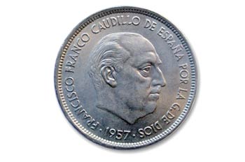 Pesetas, Franco,  Cara