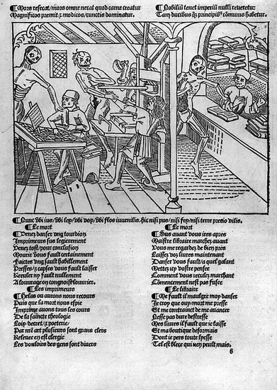 Danza de la muerte y la primera imprenta