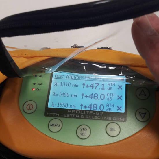 Certificador de niveles de señal de fibra óptica