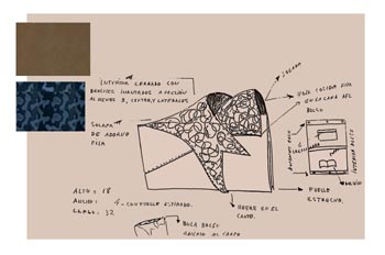 bolso de mano bocetos