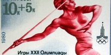 Sello conmemorativo de los Juegos Olímpicos de Moscú 80