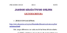 JUEGOS ONLINE LECTOESCRITURA EBO G