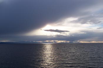 Puesta de sol, Estrecho de Georgia, Victoria