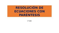 Resolución de ecuaciones con paréntesis
