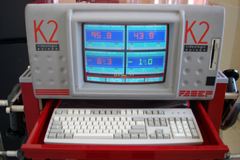 Alineador de dirección. Consola de visualización datos