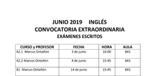 fechas exámenes junio 2019