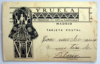 Reverso de una tarjeta postal