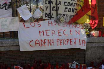 Mensaje de protesta en contra de los Atentados del 11-M