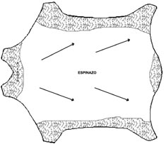 Dirección de corte para ante-nobuk