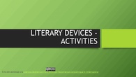 Literary devices activities
