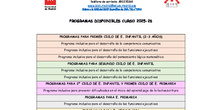 Programas disponibles curso 25-26