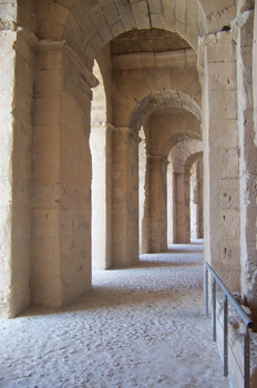 Pasillo interior, Anfiteatro de El Djem, Túnez