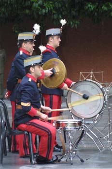 Miembros de la banda de música durante la Boda Real