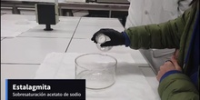Estalagmita sobresaturación acetato de sodio