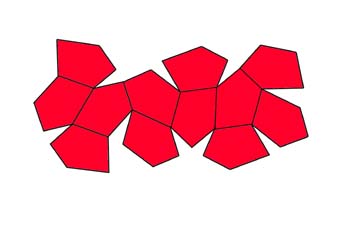 Dodecaedro pentagonal tetraédrico (desarrollo)