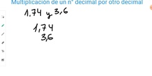Multiplicación de dos números decimales