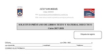 Solicitud de préstamo de libros y material didáctico 2017-18