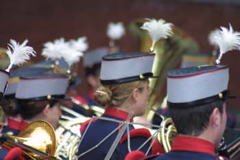 Miembros de la banda de música durante la Boda Real