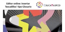 Editor online: Insertar 'bocadillo' tipo 'glosario'.