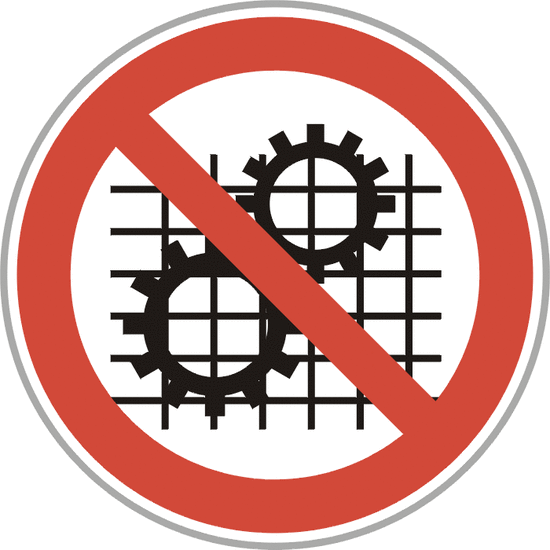 Prohibido trabajar sin el dispositivo de seguridad