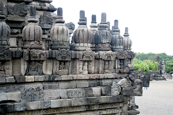 Detalle de un esquinazo del templo de Wisnu, Prambanan, Jogyakar