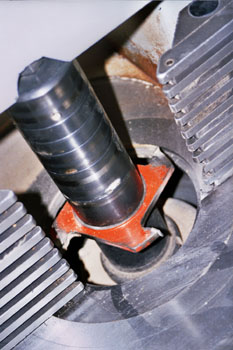 Fresa colocada en el eje