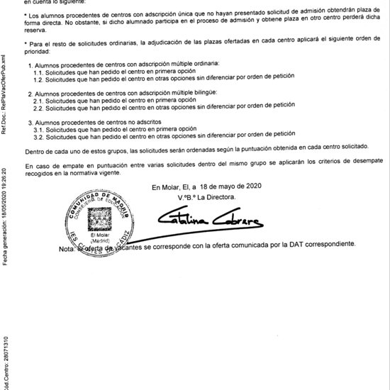 adjudicacion vacantes