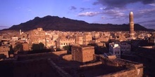 Vista de ciudad vieja de Sanaa, Yemen