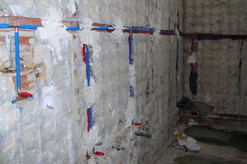 Instalación de cobre empotrada