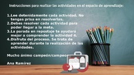 Instrucciones de las actividades