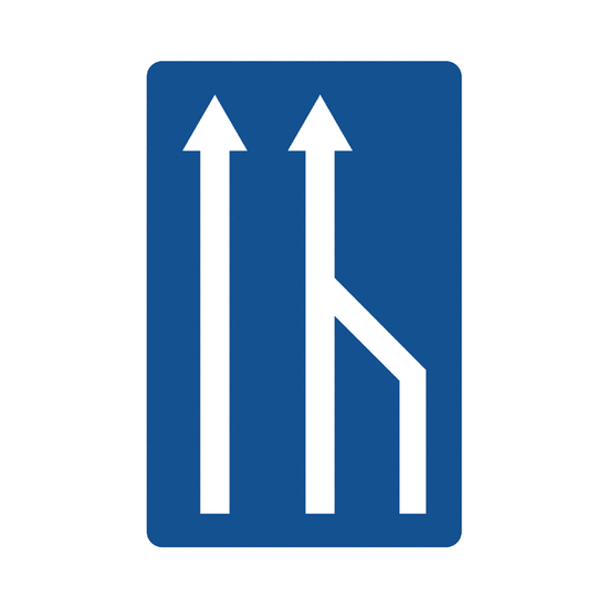 Final de carril destinado a la circulación