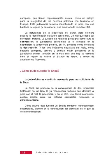 Página 12 de la Guía Didáctica de la Shoá