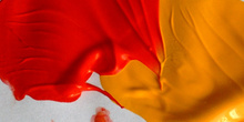 Pintura roja y naranja