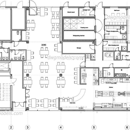 Fast food restaurant floor plan