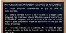 Instrucciones para realizar tu espacio de actividades