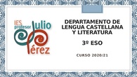Presentación de Inicio de Curso - Lengua - 3º ESO