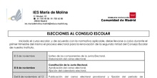 ELECCIONES AL CONSEJO ESCOLAR IES MARÍA DE MOLINA 2018