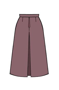 Falda con pliegue central