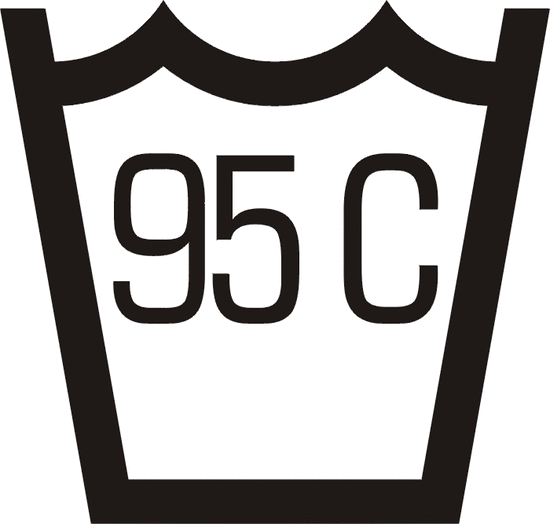Lavado a máquina normal, temperatura máxima 95 grados