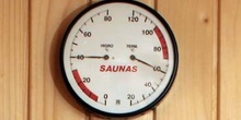 Sauna: medidor de humedad y temperatura