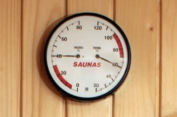 Sauna: medidor de humedad y temperatura