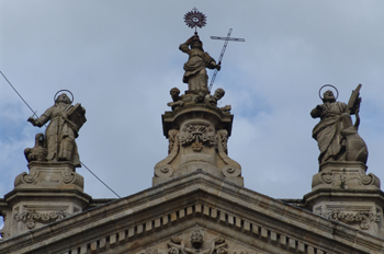 Detalle de la fachada de la Catedral de Lugo, Galicia