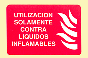 Incendio: utilización contra líquidos inflamables
