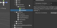 Primeros pasos en Unity. Physics Materials