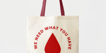 BOLSAS ESTAMPADAS CON LOGO CAMPAÑA DONACIÓN DE SANGRE