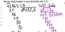 Sacar decimales a una división de dos números naturales