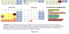 calendario escolar 2018/19